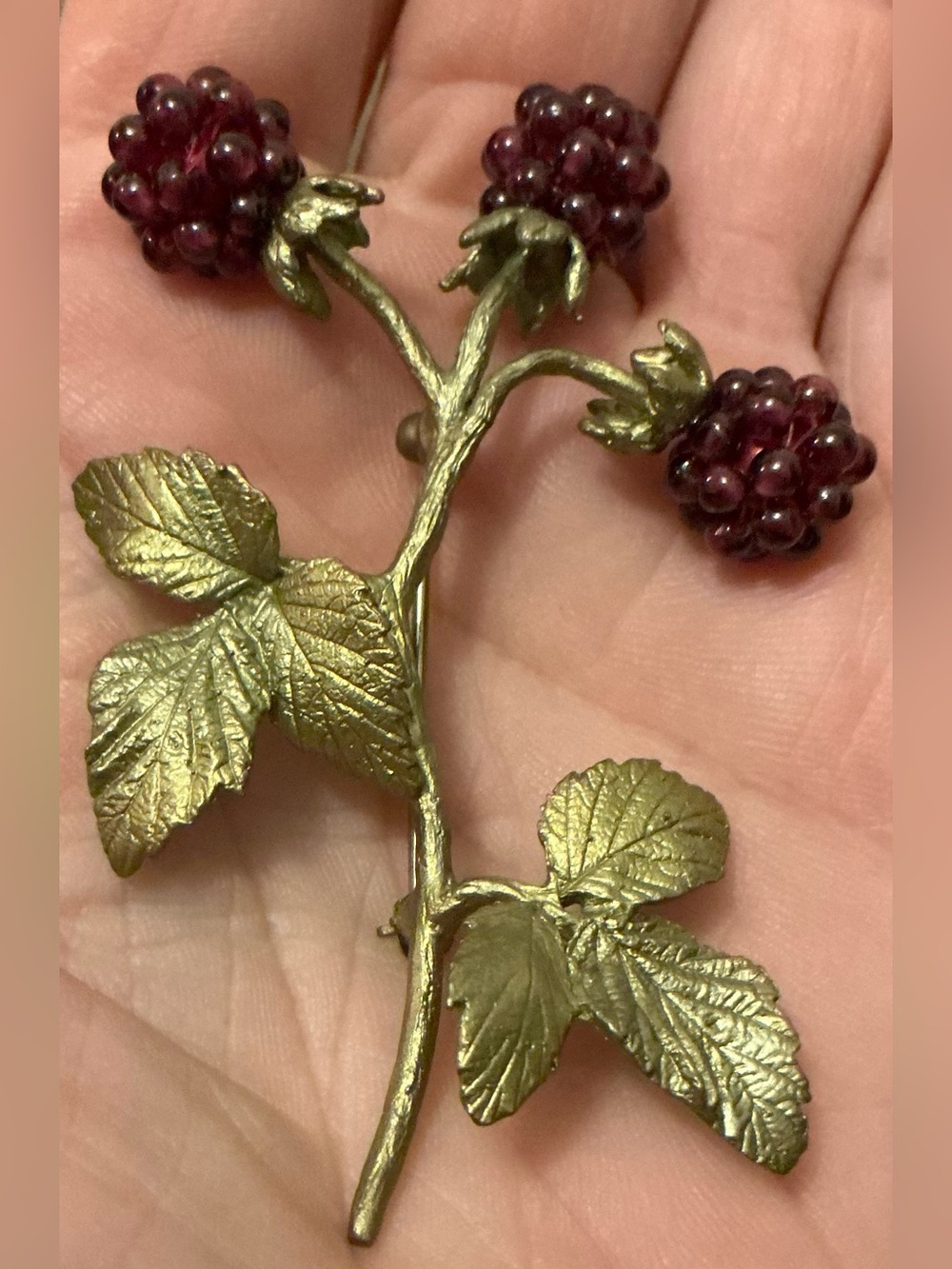 A Rare Vintage Michael Michaud Raspberry Collection For MMA The Met Brooch Pin